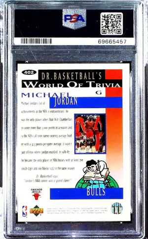 Michael Jordan 1994 Collector's Choice Silver Signature #402 PSA 9 back